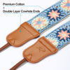 Picture of Padwa Lifestyle Hollow Crochet Pink Daisy Camera Strap - Double Layer Cowhide Ends,2" Cotton Vintage Camera Straps, Adjustable Neck & Shoulder Strap for All DSLR Cameras,Great Gift for Photographers