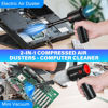 Picture of Meudeen Compressed Air Dusters - Keyboard Cleaner - 3 in 1 - Multi-Use for Cleaning Computer - PC - 5 Nozzles + 2 Brushes