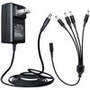 Picture of Power Adapter AC 100-240V to DC 12V 2A (2000mA) & 4-Way Power Splitter Cable for CCTV Security Camera/DVR/NVR/LED Strip Lights, UL/FCC/CE Certificated