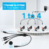 Picture of Power Adapter AC 100-240V to DC 12V 2A (2000mA) & 4-Way Power Splitter Cable for CCTV Security Camera/DVR/NVR/LED Strip Lights, UL/FCC/CE Certificated