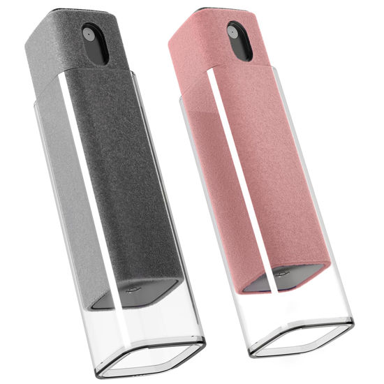 Picture of Screen Cleaner Spray and Wipe by EVEO - Computer Screen Cleaner, Laptop Screen Cleaner, Car Screen Cleaner, Phone Cleaner, iPad Screen Cleaner 2in1 Touchscreen Mist Cleaner - 2 Pack (Grey & Rose Gold)