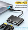 Picture of AKWOR HDMI to VGA+HDMI Adapter for Dual Monitor, HDMI to VGA, HDMI to HDMI Splitter 2-in-1,1080P@60HZ Full HD Display Video Converter Compaitble with Windows/Mac Os/Linux, Plug & Play