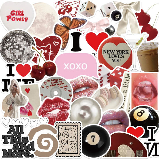 Picture of Pintest Girl Stickers,Aesthetic Vinyl Laptop Computer Phone Water Bottle Stickers