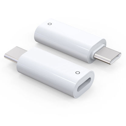 Picture of TechMatte USB C Pencil Adapter Designed for Apple Pencil 1st Generation, Only Compatible with iPad 10th Generation,Male USB-C to Female Lightning Pencil Charging Adapter, Bluetooth Connection(2Pack)