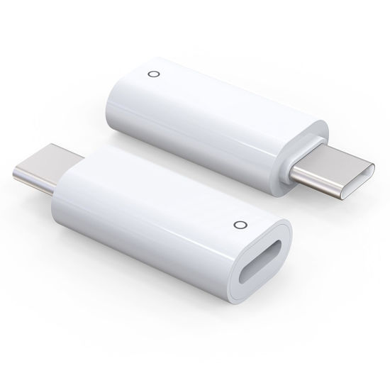 Picture of TechMatte USB C Pencil Adapter Designed for Apple Pencil 1st Generation, Only Compatible with iPad 10th Generation,Male USB-C to Female Lightning Pencil Charging Adapter, Bluetooth Connection(2Pack)