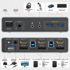 Picture of Unitek KVM Switch 2 Monitors 2 Computers 4K@60Hz HDMI+Displayport Dual Monitor KVM Switches 3 USB Ports for Sharing Keyboard Mouse Hard Drives Mic Headset 2 USB-B Cable DC 5V Adapter Controller