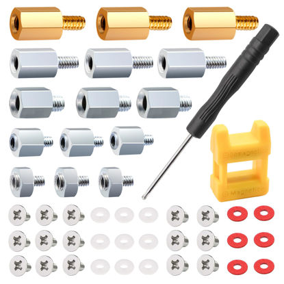 Picture of mankk 47PCS M.2 SSD Screw Kit NVMe Screw M.2 Standoff and Screw M.2 Screw SSD Mounting Screws with Magnetic Screwdrivers for Laptop PC Repair & DIY