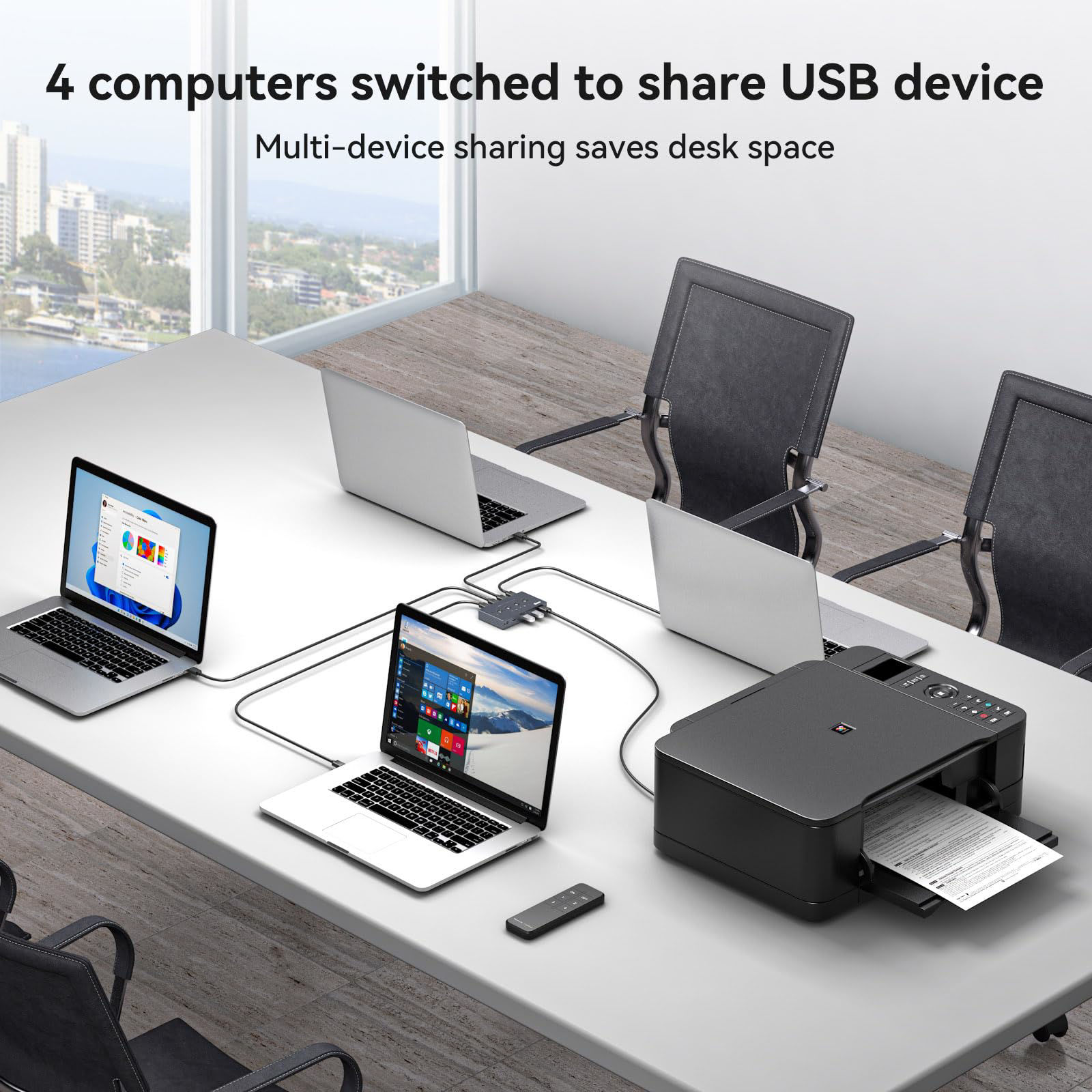 GetUSCart- USB 3.2 Switch Selector 4 Computers Share 1 USBC & 3 USBA ...
