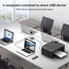 Picture of USB 3.2 Switch Selector 4 Computers Share 1 USBC & 3 USBA Devices 10Gbps 4 Port USB Switcher Sharing Keyboard Mouse Printer Scanner with Cable and Remote Control and a dapter