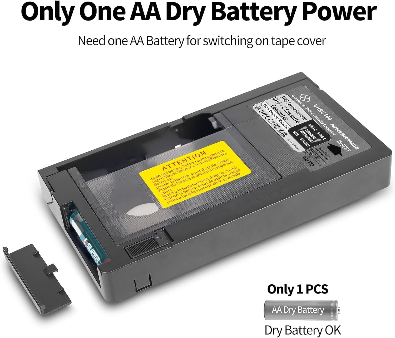 Cassette Adapter For Camcorders SVHS VHS-C To VHS – Ideal For VCR Player Vhs Tapes Video Cassette Player And Vhs To Digital Converting - View #3