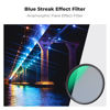 Picture of K&F Concept 77mm Blue Streak Lens Filter Rotating Circular Anamorphic Lens-Optical Glass Style Blue Streak Special Effect Filter 2mm Spaced Streaks for Camera Lens (K-Series)
