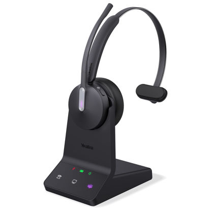 Picture of Yealink WH64 Wireless Headset, DECT & Bluetooth Dual-Mode 606 ft Range Headset for Teams Zoom,Skype and UC, Phone Headset with 3X Mic, 26 Talk Time, Office Work Headset for Desk IP Phone, PC,CellPhone