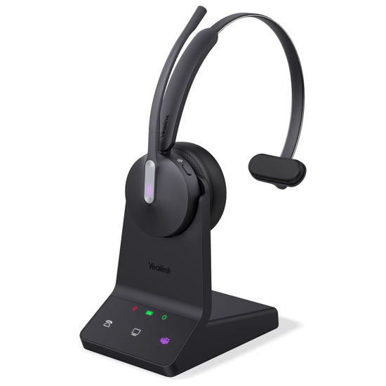 Picture of Yealink WH64 Wireless Headset, DECT & Bluetooth Dual-Mode 606 ft Range Headset for Teams Zoom,Skype and UC, Phone Headset with 3X Mic, 26 Talk Time, Office Work Headset for Desk IP Phone, PC,CellPhone