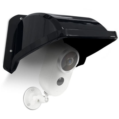 Picture of Universal Security Camera Covers Shield Sun Rain, Waterproof Protective Roof for Bullet, Dome Cameras, ABS Plastic Shade Cover (Black)