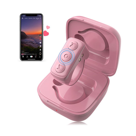 Picture of Tiktok Scrolling Ring, Page Turner for iPad iPhone & Android Tablet, Bluetooth Scroller Ring Remote Control for TIK Tok, Wireless Camera Video Recording for iOS, Android -Pink