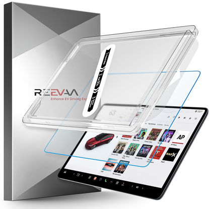 Picture of REEVAA 2025 Upgrade Tesla Model Y /3 Screen Protector [Anti-glare, Anti-Fingerprint] Matte 9H Tempered Glass for Model Y (2025-2020) Model 3(2023-2017), Auto Alignment Kit Accessories