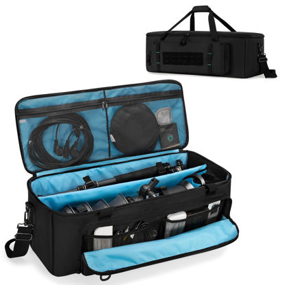 Picture of samdew 30'' Tripod Travel Bag, Photo Studio Equipment Case with Secure Buckles & Lens Storage Pocket, Large Photography Organizer for Light Stand, Monopod, Mic Stand, Camcorder, up to 30", Bag Only