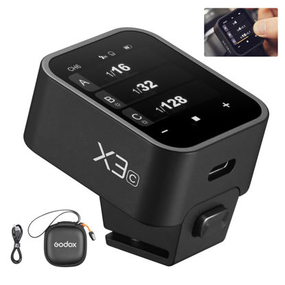 Picture of Godox X3C X3 C X3-C TTL Wireless Flash Trigger Compatible for Canon Camera, OLED Touchscreen Flash Transmitter,Built-in Lithium Battery+Quick Charge(Upgrade Version of X2T-C/Xpro-C/XProII-C)