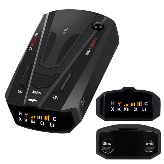 Picture of New Radar Detector for Cars with Voice Speed Prompt, 360 ° Detection，Vehicle Speed Alarm System, Led Display,City/Highway Mode, Gifts for Husbands,Boyfriends Black -V7