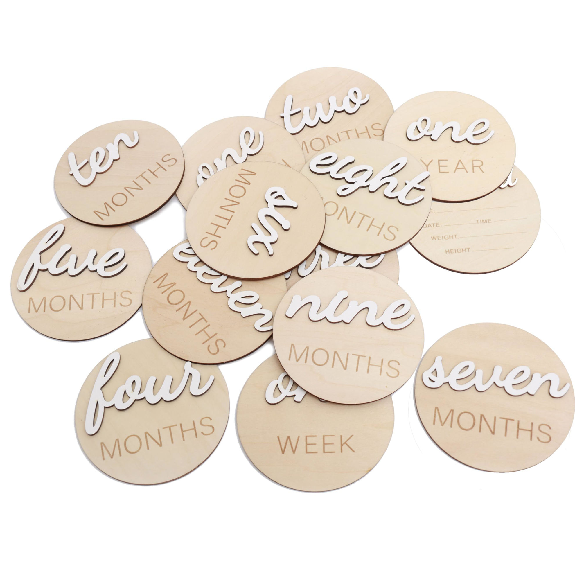 GetUSCart- 3D Wooden Monthly Milestone Cards, Baby Monthly Milestone ...