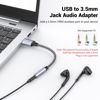 Picture of 2Pack USB to 3.5mm Jack Audio Adapter, USB to Audio Aux Cable External Stereo Sound Card, USB to 3.5mm TRRS Female Headset forPS4/PS5/Headphone/Mac/Linux/Laptop/Desktops/Docking Station