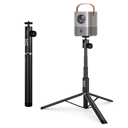 Picture of KraftGeek Portable Projector Stand for Outside, 32" Adjustable Projector Stand Tripod for Home & Outdoor Movie Night, with 1/4" Screw Adapter, 360 ° Rotation Ball Head