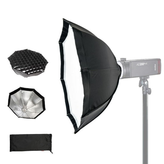 Picture of Godox AD-S7 Multi-Functional 48cm Umbrella Softbox for Godox AD360II AD200 AD200Pro AD200Pro II AD200 Pro II (One Softbox, One Diffusion, One Honeycomb, One Aluminum Disc)