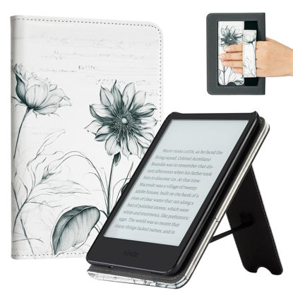 Picture of CoBak Case with Stand for for 6" Kindle (2024 & 2022, 11th Gen) - PU Leather Smart Cover with Auto Sleep/Wake & Hand Strap, Premium Protective Case for Kindle Basic