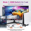 Picture of HDMI Switch 2 in 1 Out, HDMI Switcher 1 in 2 Out 4K@60HZ, Bi-Directional Aluminum HDMI Splitter for 2 Computers Monitor Compatible with PS5/4, PC, Xbox Series and More