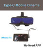 Picture of VISIONHMD Simple Video Display Glasses. Type-C Input, Easy Connect to iPhone 15 Directly,Plug and Play, no Need APP.Not VR HMD. Without Battery, Light Weight (Bigeyes H5 USB-C)