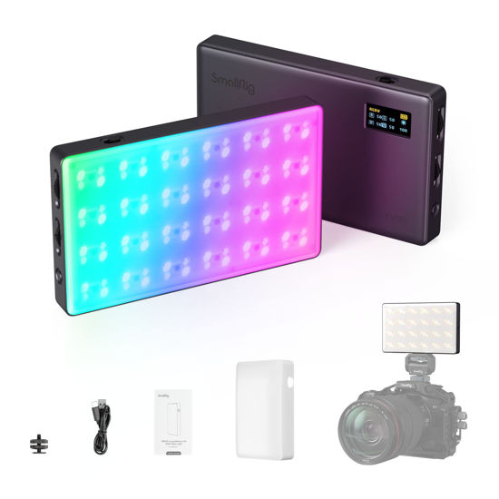 Picture of SmallRig RM120 RGB Video Light, 5000mAh 180 Minutes Portable Camera Light 7W Output Power, LED Video Light Panel, 2500-8500K CRI TLCI 98+ for TikTok, Content Creator, Photographer