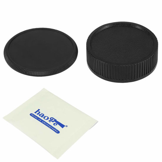Picture of Haoge Camera Body Cap and Rear Lens Cap Cover for Leica L39 M39 39mm Screw Mount Camera Lens