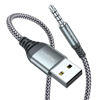 Picture of USB to 3.5mm TRS Audio Jack Adapter with Microphone, (3.3FT) USB Male to 3.5mm AUX Stereo Audio Cable, Nylon Braided USB to AUX Converter for PC, Laptop, Windows, Headphones（No Charging Support）