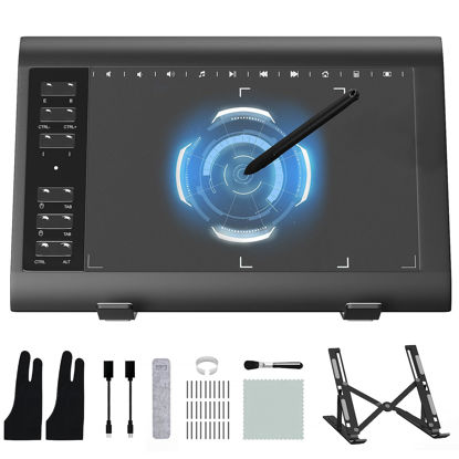 Picture of ienRon Drawing Tablet 10X6 Inch Art Tablet with Battery-Free Pen 8192 Levels Stylus,12 Hot Keys,Best Gift for Graphics Tablet Compatible with Windows,Mac,Android for Drawing,Design, Teaching