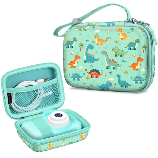 Picture of Fintie Kids Camera Case Compatible with Goopow/Seckton/Dylanto/Mgaolo/Masterbee/CIMELR/Desuccus Kids Camera Toys, Children Digital Video Camera Carrying Bag, Birthday Festival Gift, Dinosaur