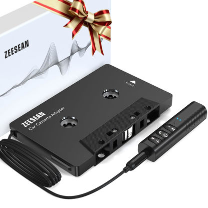 Picture of zeesean Cassette Bluetooth Adapter for Car, Bluetooth 5.1 Cassette Tape Aux Cord for Car, Cassette 3.5mm Aux Adapter with Bluetooth Adapter, Cassette Tape Player Bluetooth 5.1