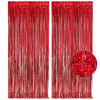 Picture of Red Fringe Curtains Party Streamers Backdrop - GREATRIL Foil Tinsel Curtain Cortinas para Fiestas Decoracion Backdrop for Stranger Theme Party Christmas Valentines Day Party 2-Pack