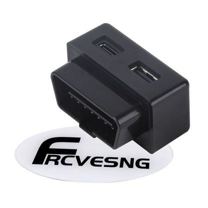 Picture of FRCVESNG Car OBD Power Adapter, PD 30W OBD Male to Type-C USB Female Charger DC12‑24V OBD Car Charger for Mobile Phones, Dash Camera GPS, Tablets, Radar Detector, DVR
