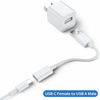 Picture of USB C Female to USB Male Adapter (3-Pack),Type C to USB A Charger Cable Adapter,Compatible with iPhone 16 15 Pro 13 12 Plus Max,iPad,Samsung Galaxy Note 10 S23 S22 S21 Plus,Google Pixel(White)