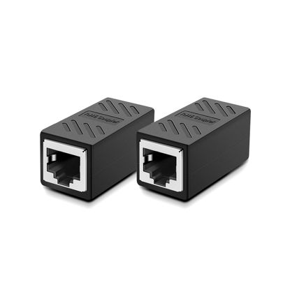 Picture of ZUZONG 2 PCS Gigabit RJ45 Coupler, Ethernet Extender Connector in Line Coupler for Cat8/Cat7/Cat6/Cat5e/Cat5 Ethernet Cable Extender Adapter Female to Female (Black)