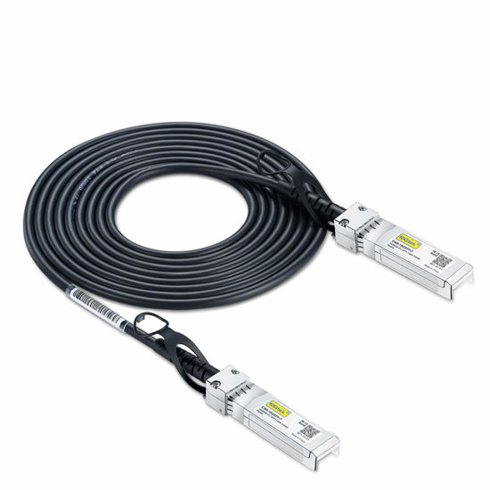 Picture of 10Gtek SFP+ DAC Twinax Cable - 10GBASE-CU Passive Direct Attach Copper SFP Cable for Cisco SFP-H10GB-CU3M, Ubiquiti UniFi UC-DAC-SFP+, Meraki, Fortinet, D-Link, 30AWG, 3-Meter(10ft)