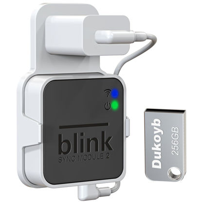 Picture of 256GB Blink USB Flash Drive and Outlet Wall Mount for Blink Sync Module, with Short Cable Easy to Move Space Saving, USB Flash Drive for Blink Local Video Storage (Blink Sync Module 2 Not Included)