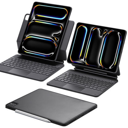 Picture of ESR iPad Pro 13 Inch Case with Keyboard (M4, 2024), iPad Pro 13 Keyboard Case with Easy-Set Magnetic Stand, Portrait/Raised Modes for iPad Pro 13 Keyboard, Removable Case, Rebound 360 Series, Black