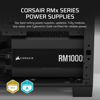 Picture of CORSAIR RM1000x Fully Modular Low-Noise ATX Power Supply - ATX 3.1 Compliant - PCIe 5.1 Support - Cybenetics Gold Efficiency - Native 12V-2x6 Connector - Black