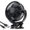 Picture of ATEngeus USB Fan, Rechargeable Portable Fan, Clip on Fan, Battery Operated Fan, 3 Speeds, 5000mAh USB Desk Fan, 720°Rotation, Sturdy Clamp for home, Camping, Treadmill and car