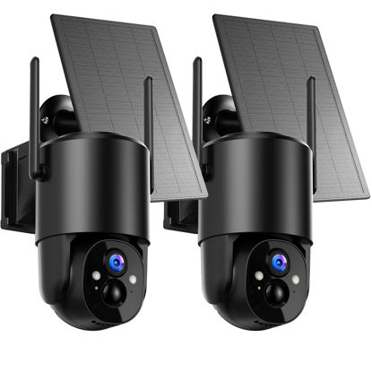 Picture of YUPBOE Security Cameras Wireless Outdoor Solar: Cameras for Home Security Battery WiFi Cameras Outdoor Surveillance Camera PTZ 360° CCTV Camera System with Floodlight Color Night Vision