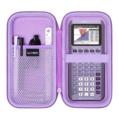 Picture of Hard Case Compatible with Texas Instruments TI-84 Plus CE/TI-84 Plus/TI-Nspire CX II CAS/TI-Nspire CX II/TI-83 Plus/TI-85 /TI-86 /TI30xs /TI36X Pro/TI 34 Color Graphing Calculator (Purple)