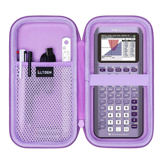 Picture of Hard Case Compatible with Texas Instruments TI-84 Plus CE/TI-84 Plus/TI-Nspire CX II CAS/TI-Nspire CX II/TI-83 Plus/TI-85 /TI-86 /TI30xs /TI36X Pro/TI 34 Color Graphing Calculator (Purple)