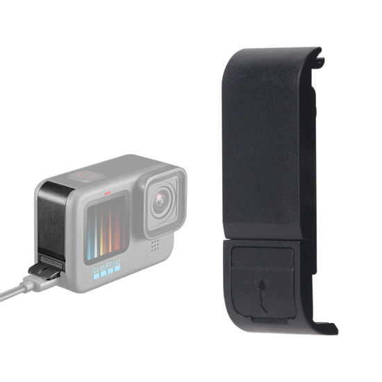 Picture of Houjunor Replacement Battery Cover Side Door for GoPro Hero 12/11/10/9 Black, Dustproof Pass Through Door, Charging Without Removing Battery Door, Camera Accessories Repair Part for GoPro Hero