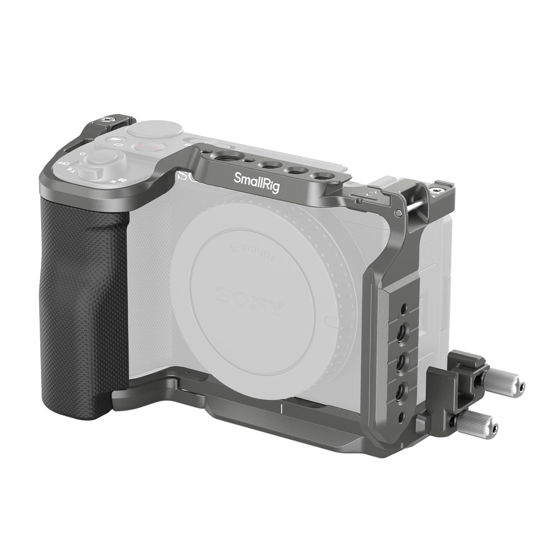 Picture of SMALLRIG ZV-E10 II HawkLock Quick Release Cage Kit for Sony ZV-E10 II with Cable Clamp for HDMI, Built-in Ergonomically Designed Silicone Handle, Quick-Release Plate for Arca, QD Socket